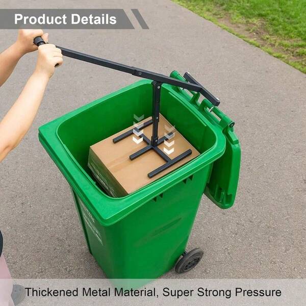 Trintion Manual Bin Compactor For 240L Bins Heavy Duty Rubbish Press Outdoor Waste Recycling Hand Tool Manual Trash Compactor Rubbish Press For Home Garden Restaurant Community Use Black