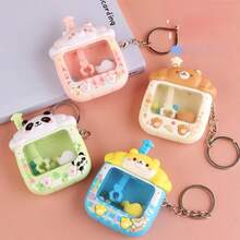 1pc Cartoon Panda & Chihuahua Plush Keychain, Random Assorted Styles, Claw Machine Toy, Backpack Pendant, Gashapon