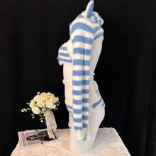 SENMHS Reverse Bunny Sexy PU Leather All Season - Dg10 Blue - View 7