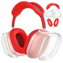 Case For AirPodsMax Headphones, Clear TPU Ear Cups Cover/Silicone Ear Pad Case Cover/Silicone Headband Cover Transparent Accessories Compatible With Apple AirPodsMax USB-C (2024/2020) [3 In 1] - TPU-multicolor Three-piece Set - View 28