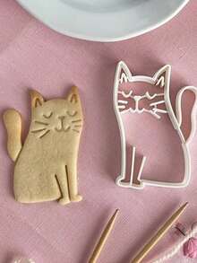 Khuôn làm bánh quy ép 3D hình mèo dễ thương dùng trong gia đình, khuôn cắt bánh quy fondant hình mèo, dụng cụ trang trí món tráng miệng - khuôn mèo - Xem 4