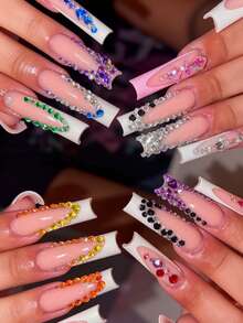 21 Gitter Nagelrhinestone-Set, Nail Art Dekorationen flache AB Strass-Set DIY Handwerke Edelsteine für Nägel, Schuhe, Kleidung, Schmuck Heim DIY Dekorationszubehör