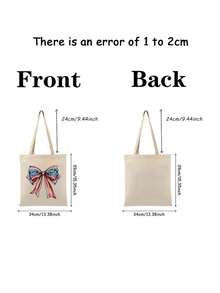 1 Pc 4th Of July Coquette American Girly Pattern Tote Bag Shoulder Bag For Travel Daily Commute Women's Shopping Bag, Best Gift For Her,  Folding Shoulder Bag Summer Beach Holiday Bag, Travel Gift For Man Woman