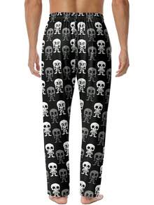 Mens Pajama Pants, Soft Lounge Sleep Pants With Pockets Lightweight Long Pajama Bottoms For Menhalloween - 萬聖節骷髏 - 查看 8