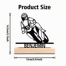 Fashion Personalized Custom Motorcycle Silhouette Custom Biker & Car & Halloween Pumpkin Metal Art With Wooden Base Tabletop Decoration Unique Personalized Gift For Men - Perfect For Home, Office, Cafe Decor - Ideal For Valentine's Day, Christmas, New Year, Thanksgiving Home Decor And Accessories Halloween Decorations Christmas Gifts,Souvenirs,Reusable,Adorable,High-Quality,Elegant Living,Artful Living