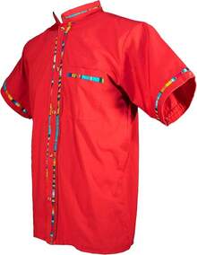Men's Short Sleeve Mexican Guayabera Shirts Made In Mexico, Multiple Colorshalloween - 紅色 - 查看 5