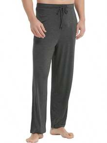Mens Pajama Pants - Viscose Made From Bamboo, Soft Sleep Pants Comfy Drawstring Lounge Bottom With Pockets Sweatpantshalloween - 深石南灰色 - 查看 2