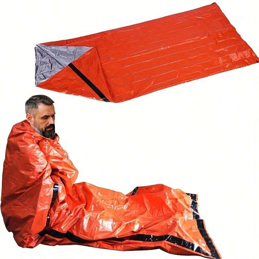 1 pieza Saco de dormir de supervivencia de emergencia, equipo de rescate de aislamiento térmico portátil, bolsa de chaleco de emergencia, saco de dormir cálido para acampar