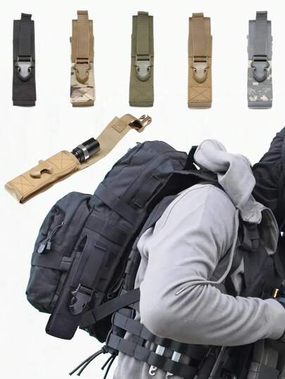 Tactical MOLLE Flashlight Knife Tool Pouch - Waterproof Durable Nylon Material With Buckle, Zipper And Belt Loop; Multipurpose MOLLE Accessory EDC Organizer Pouch/Sheath For Flashlight, Knife, Multi-Tool, Batteries And Survival Gear; Can Be Vertically Or Horizontally Mounted On Belt, Backpack And Vest; Compact And Lightweight