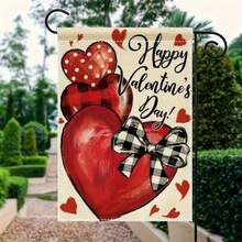 Valentine's Day Garden Flag 12 X 18 Inches Double-Sided Outdoor Vintage-Style Heart Anniversary Yard Flag - Multicolor - View 1