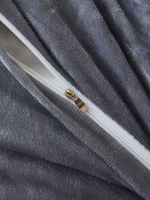 1 件深灰色扎染仿兔毛枕套靠垫套，无填充物，装饰性现代法兰绒毛绒抱枕套拉链封口，适用于床上用品、家居、沙发、客厅枕套保暖 - 深灰 - 查看 6