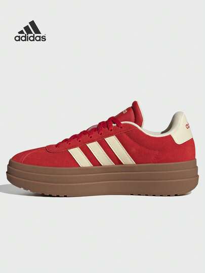  Adidas VL Court Bold Classic Sneakers, Thick Sole Casual Trainers, "T-Toe Shoes", Daily Styling Thick Bottom T-Shaped Toe, Modern And Classic Elements, Rubber Outsole With EVA Insert, Leather And Synthetic Material Lining, Three Stripes And Linear Logo