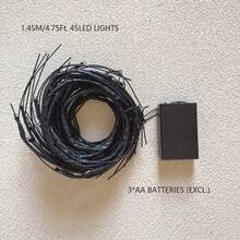 1 Stück 4,75ft 45-LED warmweiße Birkenzweig-Lichterkette, batteriebetriebene dekorative Beleuchtung für Zuhause, Wohnzimmer, Schlafzimmer, Blumenkranz, Lichterkette für Weihnachten, Thanksgiving, Halloween