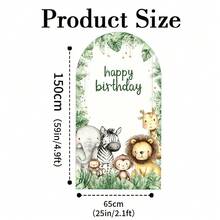 1pc/65pcs 2D Flat Animal Theme Wedding Arch Backdrop, Birthday Baby Shower Party Decor, Green Leaves Elastic Fabric Background (Stand Not Included) - Multicolor - View 13