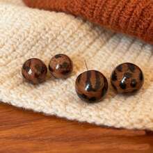 2 Stile erhältlich: 1 Paar Vintage Leoparden-Muster & Herz-förmige Ohrstecker für Frauen, elegante Nischen-Schmuckzubehör geeignet für 10 Anlässe, Herbst/Winter