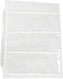 Caja de almacenamiento de joyas colgante, doble cara, material de PVC transparente, bolsa de almacenamiento transparente para colgar sobre la puerta, caja de almacenamiento de accesorios de joyas (72 compartimentos) - 1 - Ver 7