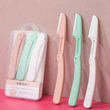 Three-Color Folding Eyebrow Trimmer | | Pink/Green/White Eyebrow Trimming Set | Foldable, Scratch-Resistant Blade | Portable And Durable 3-Pack | Transparent Storage Box With English Labeling | Curved Blade For Precise Shaping | Beginner-Friendly | Travel-Friendly And Dual-Use Tool | Non-Slip Handle For A Comfortable Grip | A Must-Have Beauty Tool | #FoldingEyebrowTrimer #EyebrowTrim #SafeEyebrowTrim Stylish Folding Eyebrow Trimmer, Female Anti Scratch Beginner Set, Replaceable Blade Eyebrow Trimmer - Multicolor - View 10