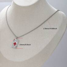 Lady's Fashion Jewelry Hip-Hop Style Shiny Rhinestone Red Heart A Pendant Necklace Suitable For Daily Wear