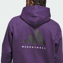 Adidas Unisex ADI BB FL HOODY Knitted Hoodie Sweatshirt JX5598 - Purple - View 3