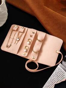 Borsa da viaggio portatile per gioielli da donna, borsetta cosmetica, elegante e compatta per riporre orecchini, anelli e collane, borsa multifunzionale per riporre piccoli oggetti, borsa per il viaggio di lavoro, prodotti per la cura della pelle e articoli da toeletta, borse da viaggio essenziali per le vacanze, buste sigillabili, buste regalo per gioielli