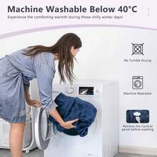 Heated Blanket Throw, 72"Lx84"W Oversized Flannel Heated Blankets, Warm And Snuggly Cozy, Auto Shut-Off 10 Hours, Machine Washable, - Màu xanh lam - Xem 7