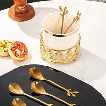 一套塑料和不锈钢水果、甜点、咖啡勺餐具套装，适合婚礼、派对、送礼、生日等场合。 - 彩色 - 查看 8