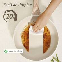 Sartenes Antiadherentes, Sartn de Chef de Granito con Revestimiento Fcil Limpieza, Bateria de Cocina Libre de PFOA, Sartn para Estufa de Induccin Blanco, 24CM - Blanco + 28CM - Ver 5