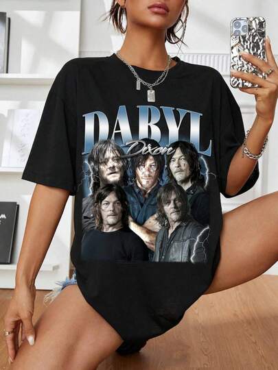 DARYL DIXON Walking Dead Unisex T-Shirt - Retro Daryl Dixon Grafikshirt - TV-Serien Shirt - Daryl Dixon Merch | ............ | | |