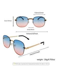 Fashionable Square Retro Women's Glasses, Metal Splice Slimming Decorative Glasses, Women's Daily Fashion Accessory
