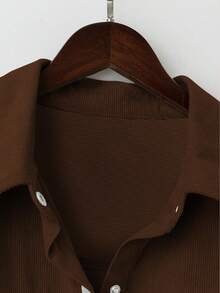 Women's Casual Striped Button-Front Long Sleeve Shirt, Autumn