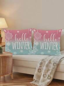 2 Stück Milchshake Lebkuchenmännchen Weihnachten Kissenbezüge mit Stickerei-Imitation, Heimdekoration für Sofa, Wohnzimmer, Schlafzimmer, Bett, Couch, Stuhl (ohne Kissenfüllung)