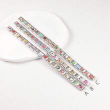 1pc 18-Segment Fashionable Stainless Steel Adjustable Disassemblable DIY Printed Cartoon Pattern Bracelet, Suitable For Women