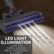 TECHCLN Cabezal de cepillo de repuesto con luz de detección de polvo para pisos de madera dura, compatible con V7, V8, V10, V11, V15