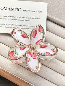 1 Stück/6 Stück zweifarbige Goldrand Gänseblümchen Haarklammern, Herbst süßes FruchtmusterMusterk Design, Frauen Pferdeschwanz Halbdutt Hochsteckfrisur Dekoration, geeignet für Zuhause, täglichen Gebrauch und Ausgänge, elegante Haaraccessoires, elegante Haarklammern, Winterhaarklammer