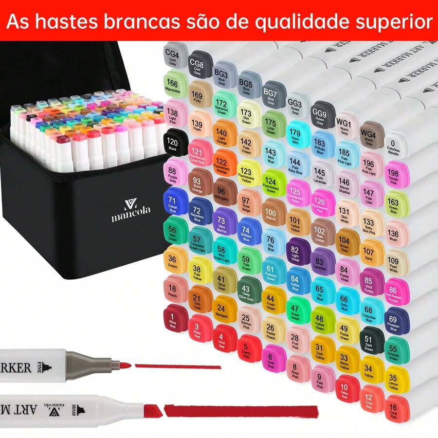 80 Alkohol Marker Set Mit Malbuch - Doppelspitze, 2,7g Tinte, Schnelltrocknend