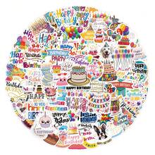 110 张生日快乐贴纸，用于装饰文具、杯子、手提箱、滑板、吉他、DIY 剪贴簿材料 - 彩色 - 查看 3