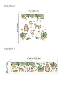 Cartoon Fox, Hedgehog, Pine Tree Wall Decals, Decorative Wall Stickers For Kids Room, Nursery, PVC Removable Wall Arts, Posters, Animals