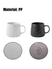 1PC 简易水杯早餐大容量咖啡杯饮水杯餐厅茶杯家用马克杯返校 - 彩色 - 查看 6