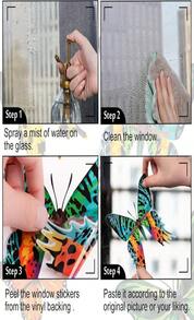 Whaline 24Pcs Colorful Butterfly Window Clings Double-Sided Anti-Collision Window Decals To Prevent Bird Strikes On Glass Non-Adhesive Static Butterfly Cling Stickers For Home Glass Door - MàuA - Xem 3