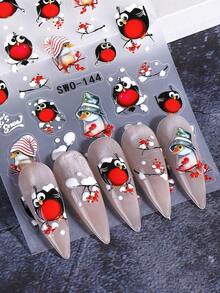 2 piezas Pegatinas de uñas navideñas de invierno, Reno Papá Noel Árbol de Navidad Calcomanías deslizantes de arte de uñas, Accesorios y herramientas de uñas, Suministros de uñas, Suministros de arte de uñas para mujeres y niñas para uso DIY