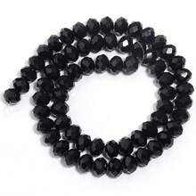 1pc Black Ceramic Faceted Abacus Crystal Spacer Beads, 3/4/6/8/10mm, Fashion Versatile All-Match Handmade DIY Jewelry Making Bracelet Necklace, Suitable For Funky Jewelry, Phone Chain, Keychain
