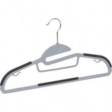 Basics Rubber Coated Plastic Hangers Pack Of 50 Gray
