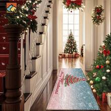 1 pieza Alfombra antideslizante con diseño de árbol de Navidad, alfombra antideslizante de fibra súper, adecuada para decoración de fiesta navideña, cocina, baño, comedor, dormitorio, puede ser un regalo de Navidad