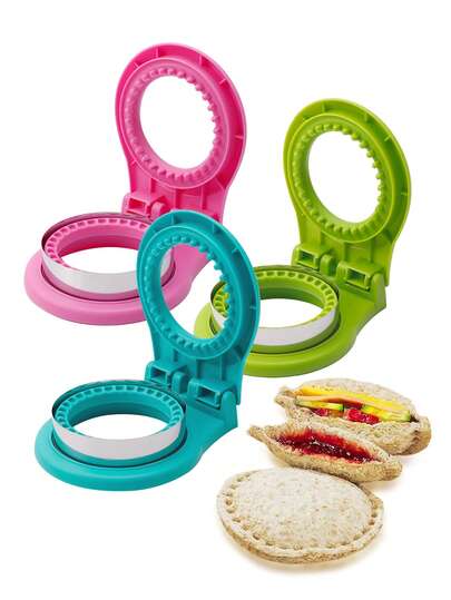 2-In-1 Mold: Round & Heart Shaped Sandwich Cutter, Stainless Steel Bento Lunch Box Maker Tool, Portable Sealing Crimper, DIY Breakfast Cooking Gadget