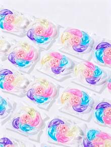 100/50/30/Pcs 6-In-1 Laundry Detergent Capsules, Concentrated Laundry Liquid, Lavender/Camellia Fragrance, Aromatic Laundry Detergent, Strong Stain Removal And Color Protection