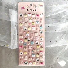 Pegatinas 3D de dibujos animados lindos, pegatinas 3D de estilo japonés adorables con burbujas, pegatinas de diario creativas en relieve, pegatinas decorativas hechas a mano con gemas de cristal de diamante, regalo de Navidad/Acción de Gracias/cumpleaños para niños