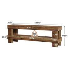 Tribesigns 59-Inch Entryway Bench With Storage, 2-Tier Farmhouse Shoe Bench Seat, Narrow Long End Of Bed Storage Benches For Bedroom, Entryway, Hallway, Indoor,Living Room