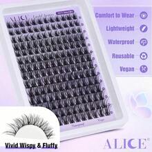Lash Clusters Wispy Eyelash Clusters 168pcs 10-18mm Cluster Eyelash Extensions Natural Volume Lash Extensions DIY Individual Lashes Clusters With Soft Thin Band.Random Delivery.