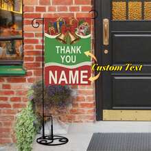1 pezzo Bandiera da giardino natalizia personalizzata - Foto e testo personalizzati, disponibile in più stili, personalizzazione fronte-retro, senza cornice in metallo, adatta per decorazioni interne ed esterne, giardino, camera da letto e decorazioni stradali, decorazione per la casa, festa della mamma, Ognissanti, Pasqua, festa del papà, Ringraziamento, Natale, matrimonio, Capodanno, San Valentino - Può essere utilizzata anche come arazzo o bandiera personalizzata - Natale - Visualizzare 10