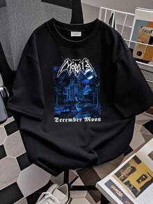 180g pure Cotton Morbid december moon T shirt black metal emperor darkthrone watain dissection XL extra large designer clothes Stretched streetwear Breathable Casual Versatile female Comfortable T-Shirt For Women Casual Unisex Women Top Graphic Tees - Negro - Ver 2
